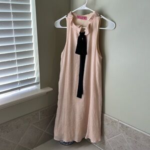 Almost Pink tie neck sleeveless dress, size small, lined